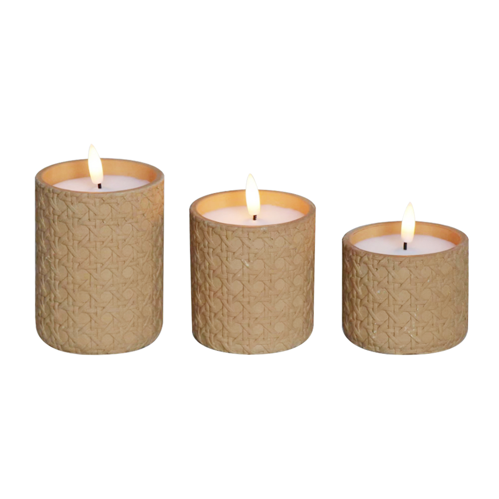 Bougie de pile à flamme de flamme réaliste LED 3D Wick