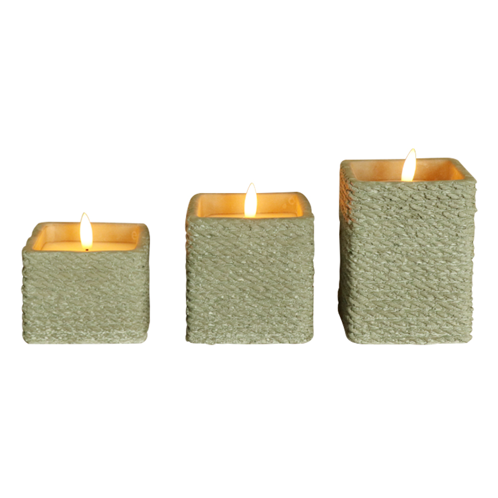 Bougie sans flamme en 3D Wick LED avec télécommande pour la décoration de la maison