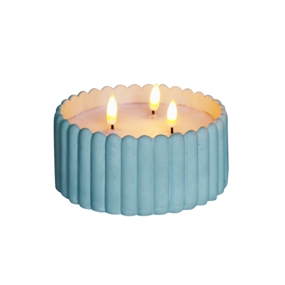 Decoration à la maison LED Faire la bougie en ciment 3D Wick